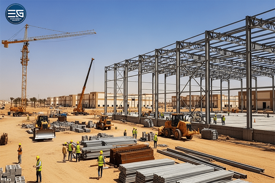 تكلفة إنشاء وتصميم الهناجر في مصر 2026 من خلال إيجيبت جيرمان
