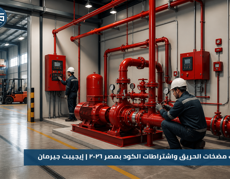 تركيب مضخات الحريق واشتراطات الكود بمصر 2026 | إيجيبت جيرمان